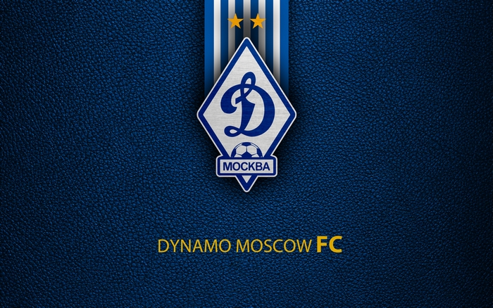 FC Dynamo Moscow logo on blue textured background
