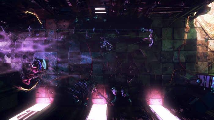 Futuristic Cyberpunk Scene with Police Presence