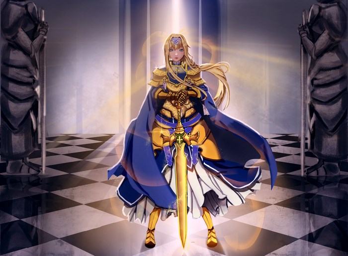 Alice Zuberg from Sword Art Online holding a sword