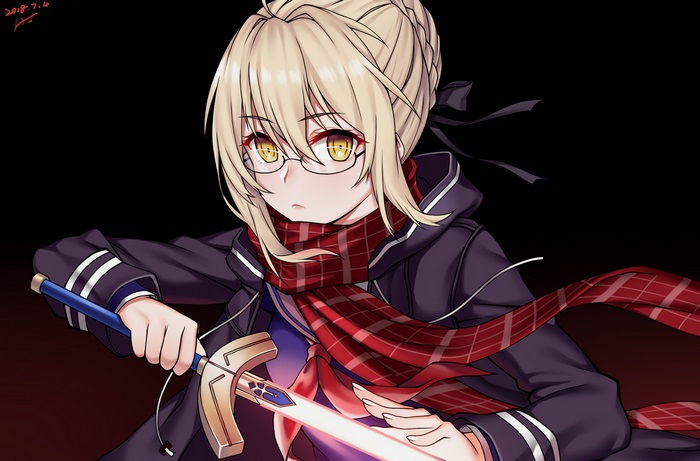 Mysterious Heroine X Alter with glowing sword