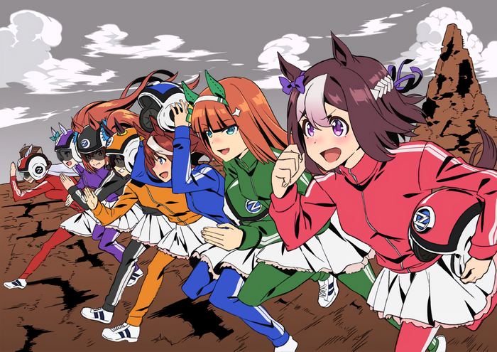 Uma Musume Pretty Derby Characters Running Race
