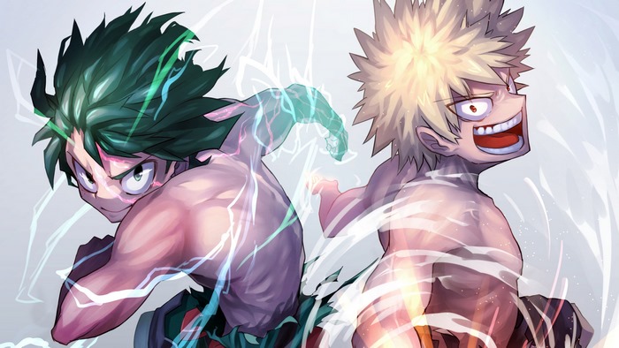 Izuku Midoriya and Katsuki Bakugou from My Hero Academia
