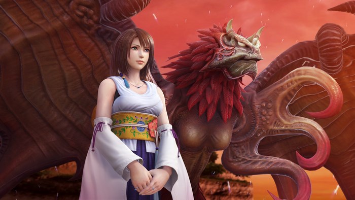 Yuna and Ixion from Final Fantasy X