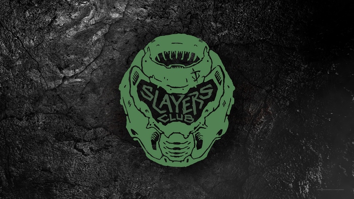Doom Slayer's Club Helmet on Dark Background