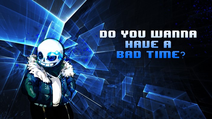Sans from Undertale with text