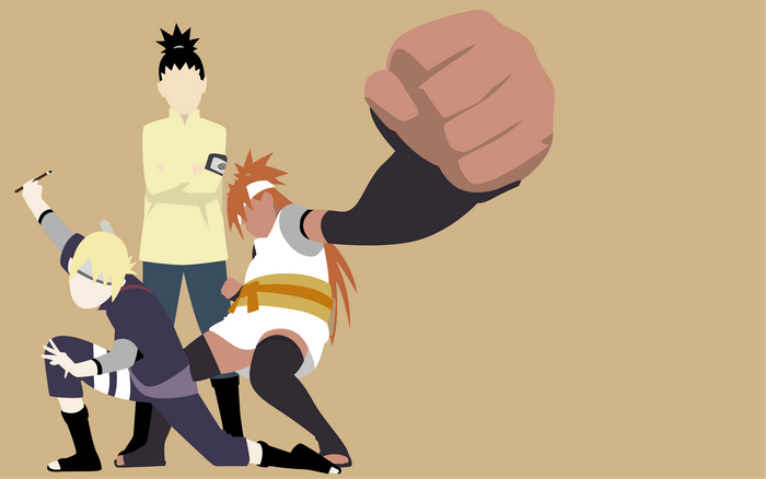 Inojin Yamanaka, Chōchō Akimichi, and Shikadai Nara from Naruto