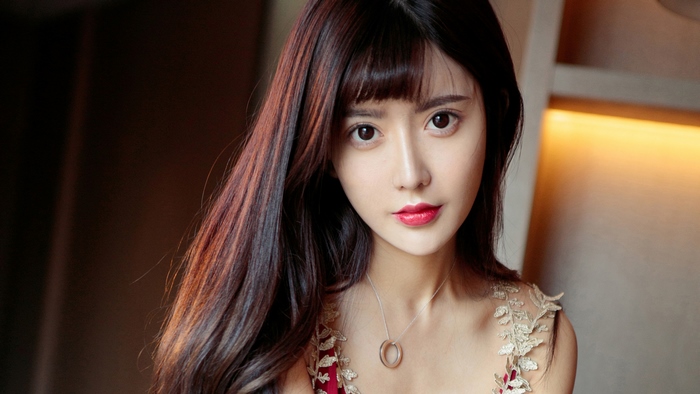 Portrait of a Brunette Woman with Brown Eyes