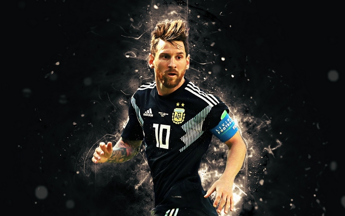 Lionel Messi in Argentina Soccer Jersey