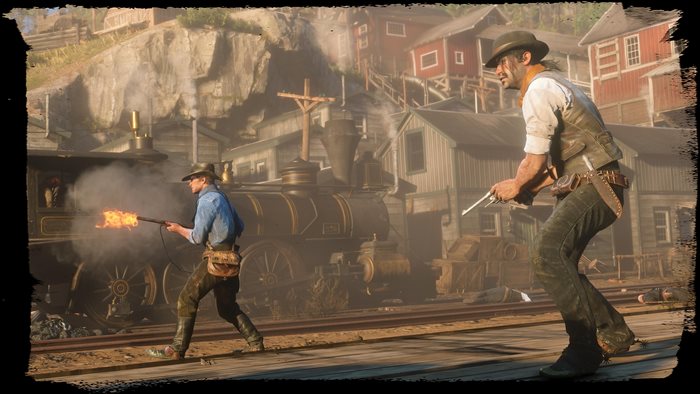 Arthur Morgan and Javier Escuella in Red Dead Redemption 2