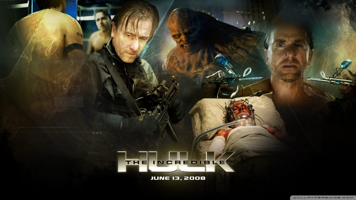 The Incredible Hulk movie poster with Tim Roth and William Hurt