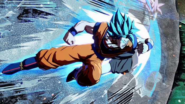Goku in Super Saiyan Blue Dynamic Battle Pose