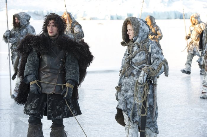Jon Snow and Ygritte from Game of Thrones on ice
