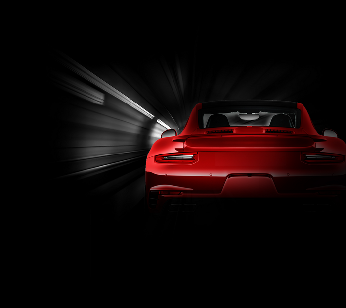 Red Porsche 911 Convertible in a Tunnel