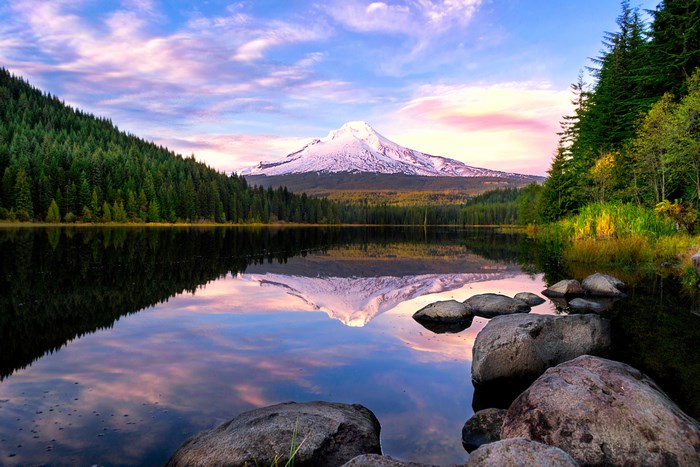4K Trillium Lake Reflection of Mount Hood