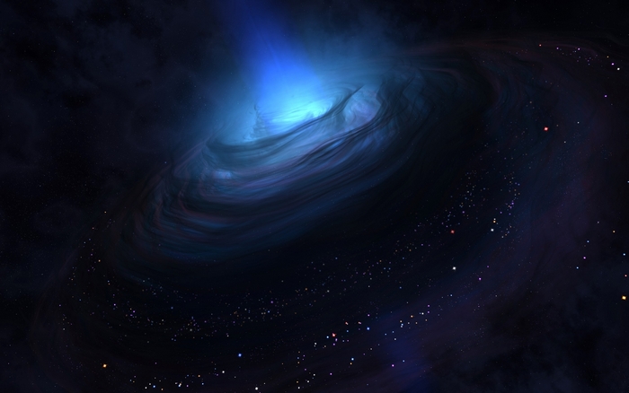 Blue Nebula and Stars in Space