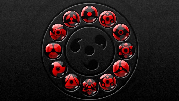 Naruto Mangekyou Sharingan Symbols Circle