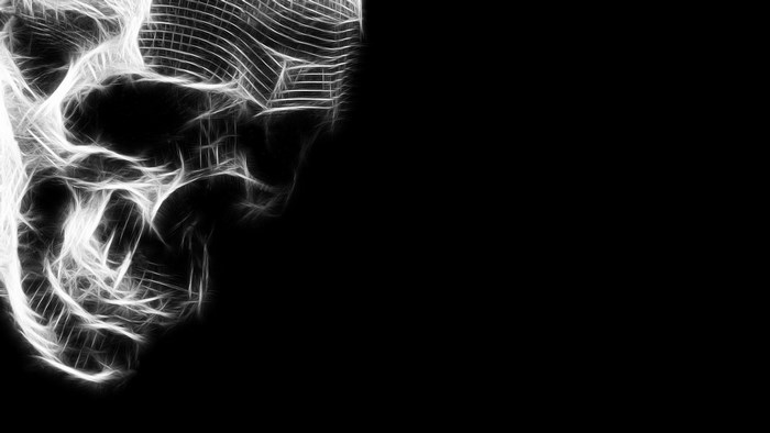 Fractal skull on black background