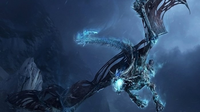 Undead Dragon in a Snowy Landscape