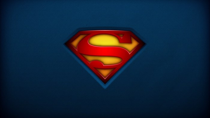 Superman logo on blue background