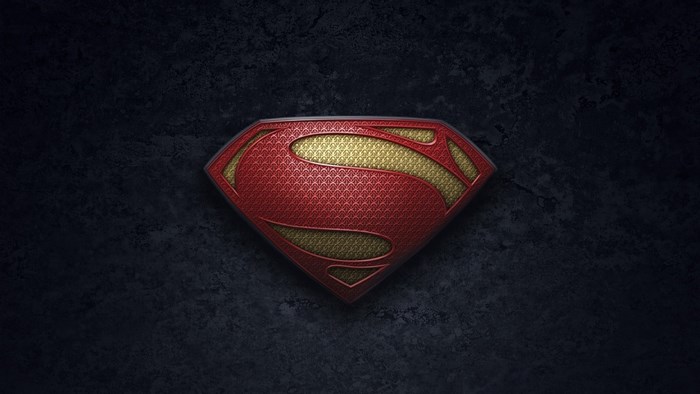 Superman logo on a dark textured background