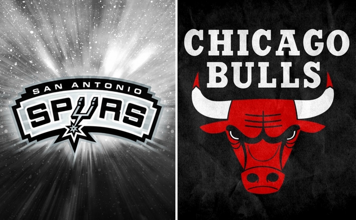 San Antonio Spurs vs. Chicago Bulls logos