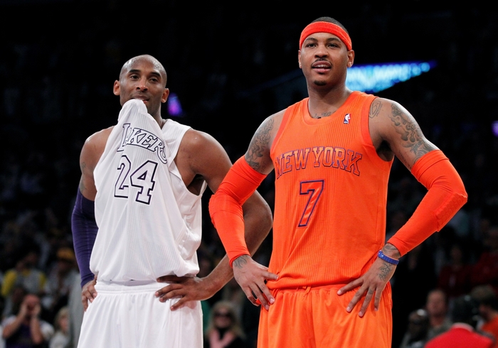 Kobe Bryant and Carmelo Anthony basketball players
