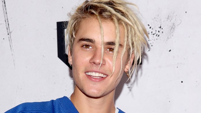 Justin Bieber with blonde dreadlocks