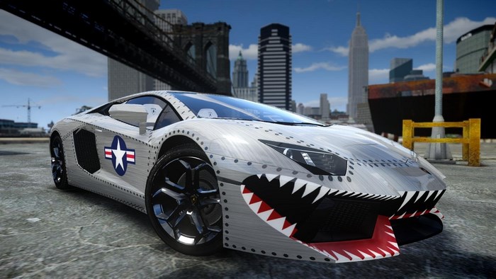 Lamborghini with Airplane Nose Art Design