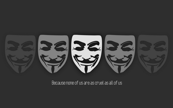Guy Fawkes masks with quote
