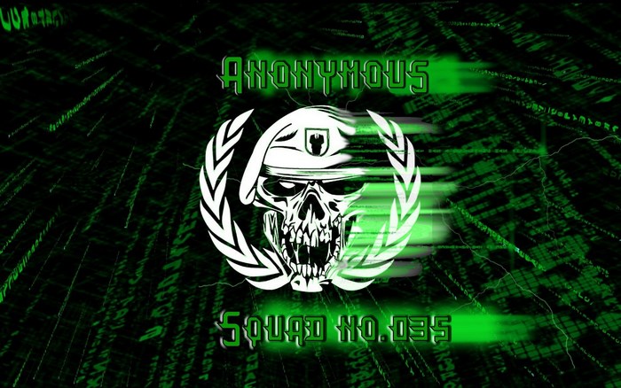Anonymous Skull with Military Beret and Digital Code