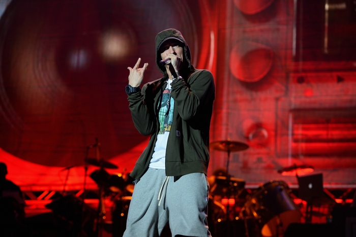 Eminem performing on stage