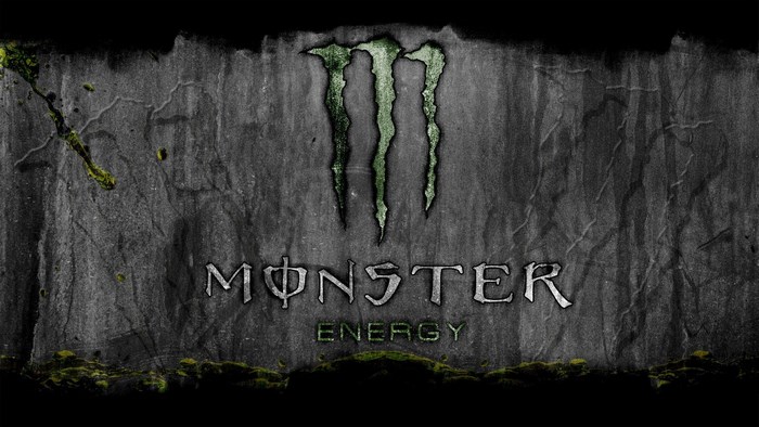 Monster Energy logo on a textured background