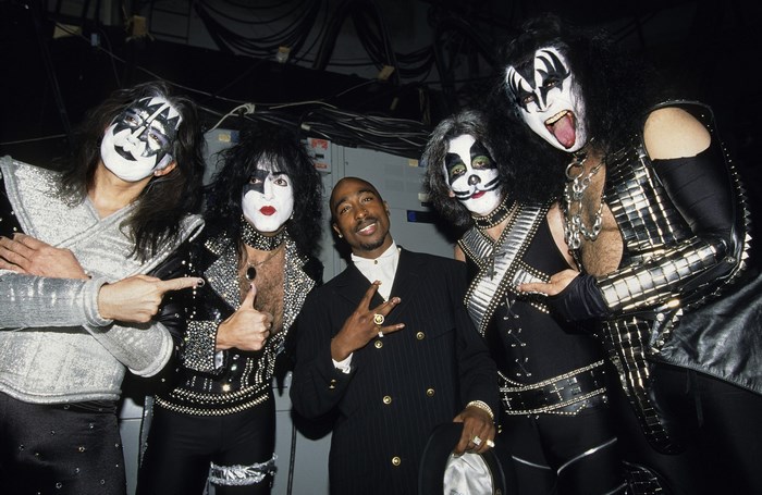 Tupac Shakur with KISS band members