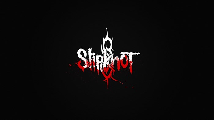 Slipknot logo with red and white paint splatters