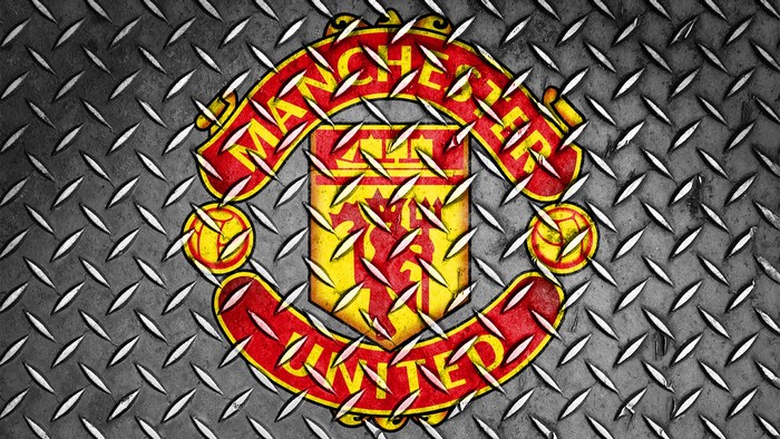 Manchester United Logo on Metal Texture