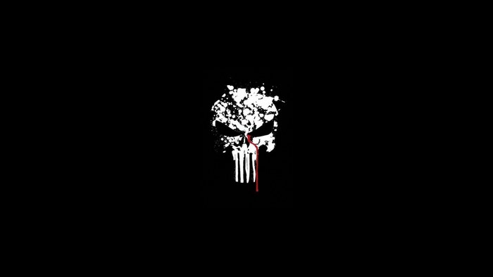 Punisher Skull with Blood Splatter