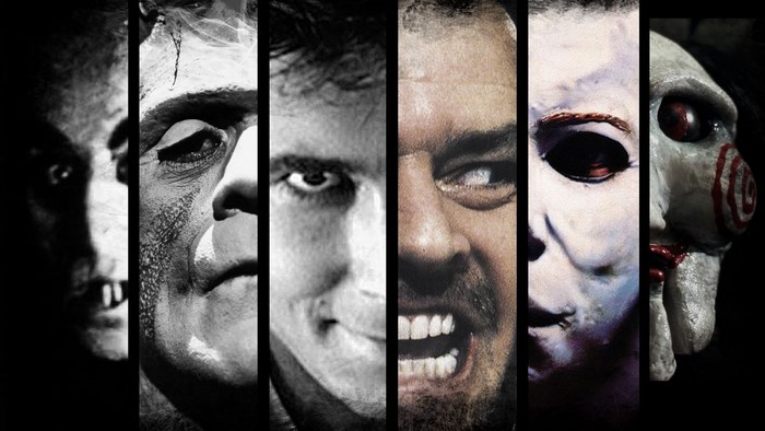 Collage of horror movie villains
