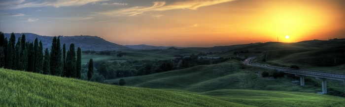 Tuscan Landscape at Sunset