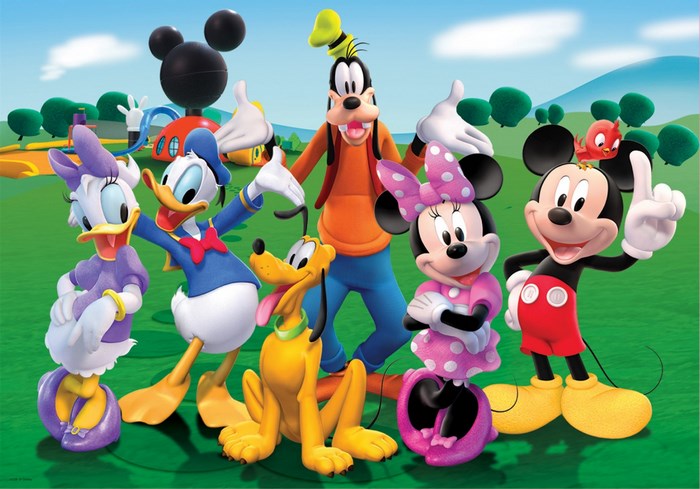 Mickey Mouse and Friends in a Playground