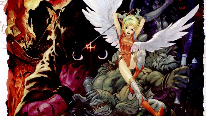 Breath of Fire IV artwork with winged girl and monsters