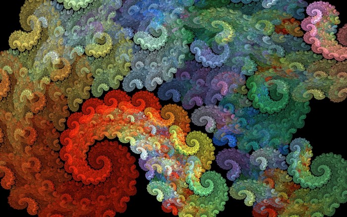 Colorful Abstract Fractal Swirls
