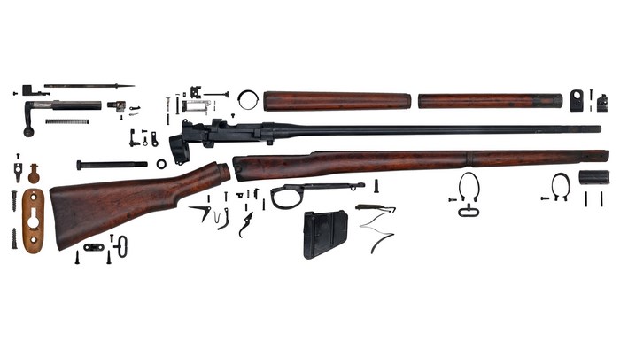 Lee Enfield No. 4 Mk 1 rifle disassembled