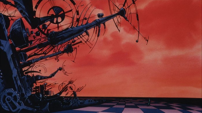 Angel's Egg: Mechanical Structures in Red Sky