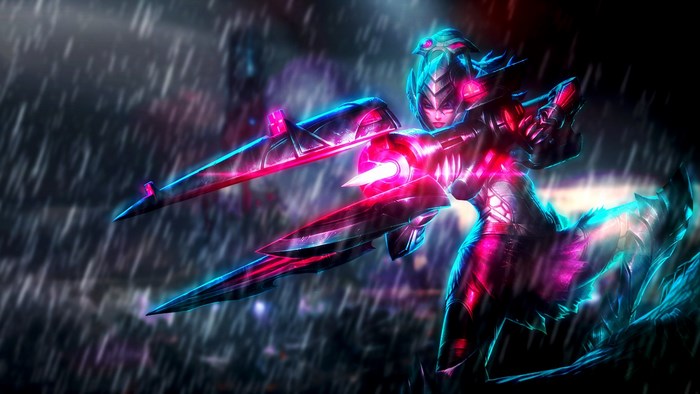 Caitlyn from League of Legends in rain