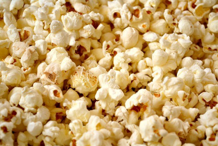 Close-up of freshly popped popcorn