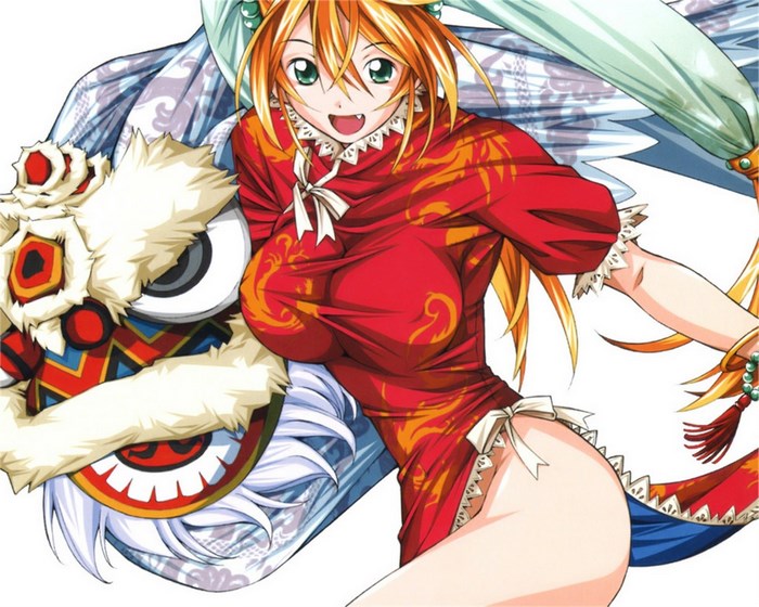 Sonken from Ikki Tousen with a lion dance costume