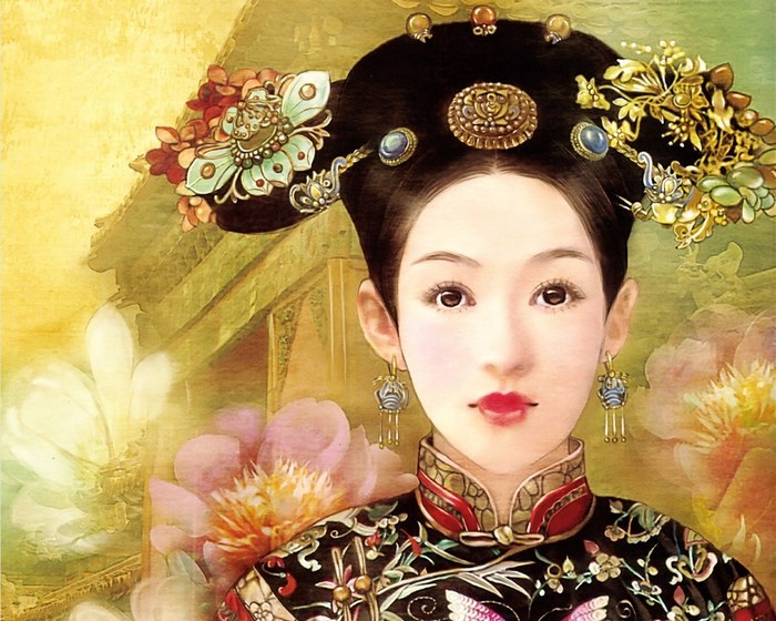 Ancient Chinese beauty in traditional attire