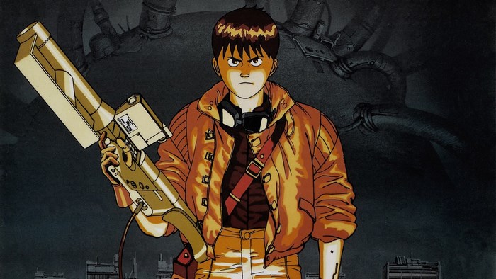 Kaneda from Akira holding a weapon