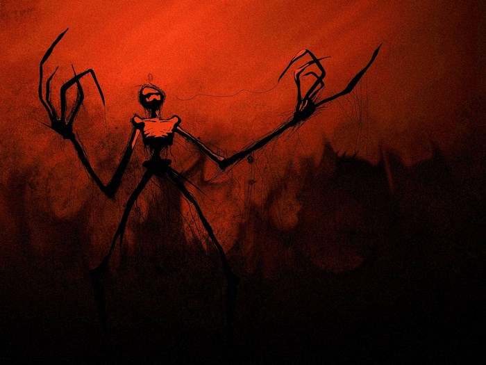 Creepy Shadowy Figure with Long Claws