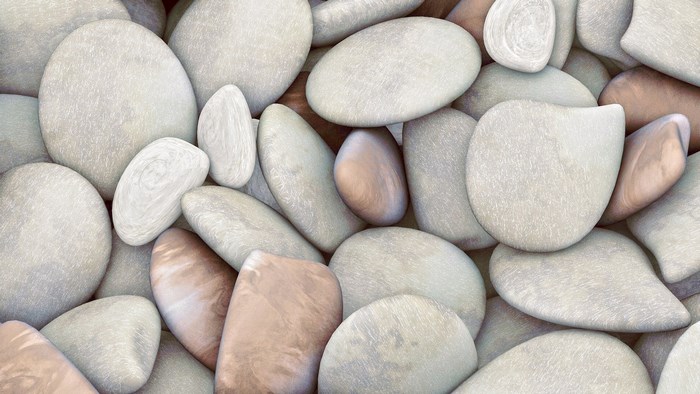 Close-up of smooth, rounded pebbles